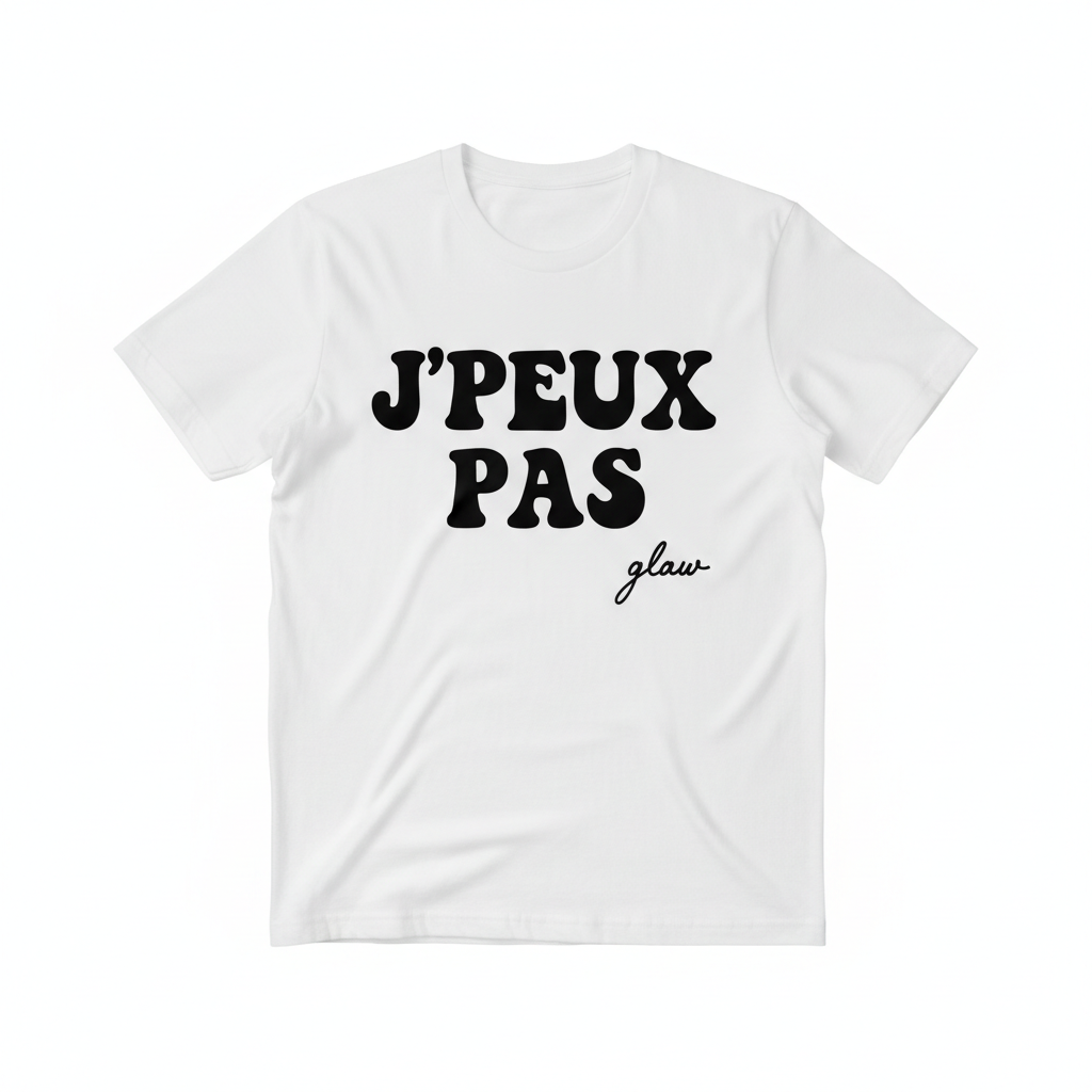T-shirt blanc J'PEUX PAS vintage rétro