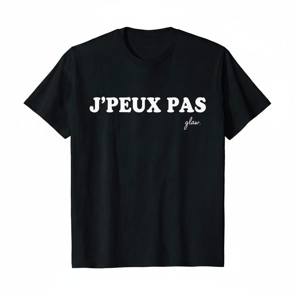 T-shirt noir J'PEUX PAS vintage rétro